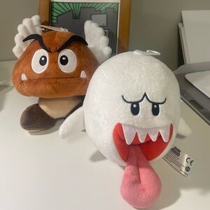 All Star Mario Plush bundle of 3 (Winged Goombette, Toad, Ghost) Nintendo Size S